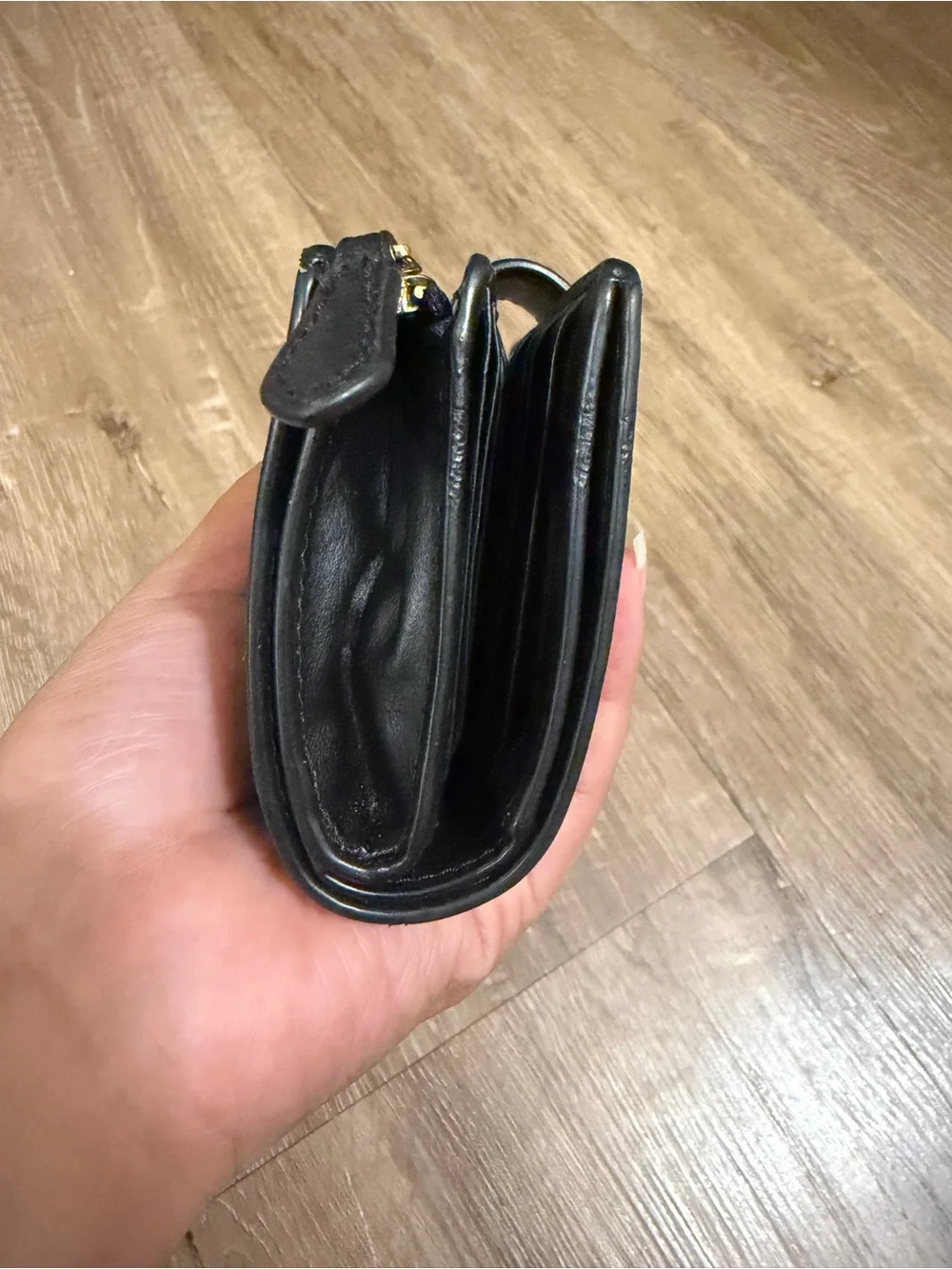 COACH Brown Signature Canvas Corner zip wallet